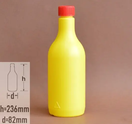 Sticla plastic 750ml culoare galben cu capac cu protectie copii rosu